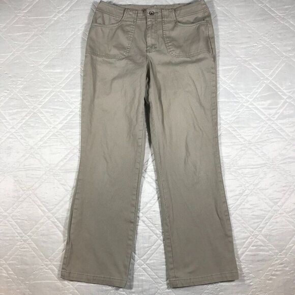 French Cuff Wide Leg Khaki pants‎ size 8 - Picture 1 of 4